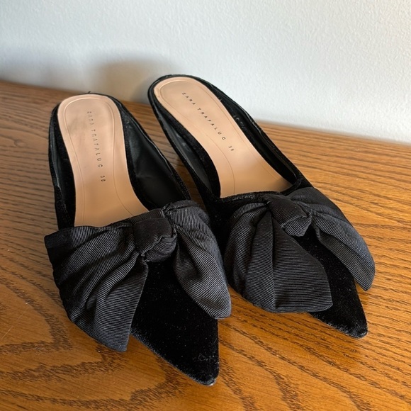 Zara Trafaluc Velvet Mules - Picture 1 of 6